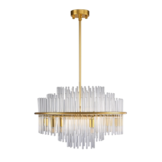 Lampa wisząca LUXORIA 50 cm - złota lampa kryształowa - zdjęcie produktu