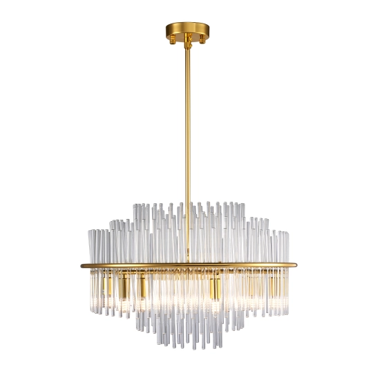 Lampa wisząca LUXORIA 50 cm - złota lampa kryształowa - zdjęcie produktu