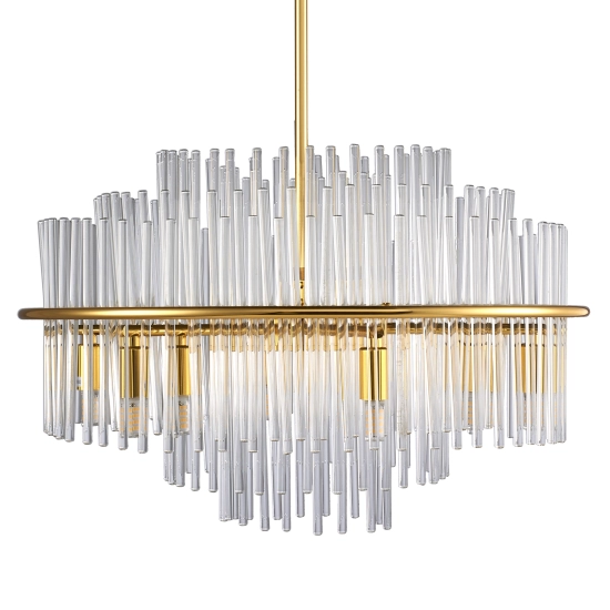 Lampa wisząca LUXORIA 50 cm - złota lampa kryształowa - zdjęcie produktu