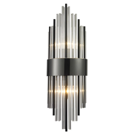 Lampa ścienna DRACO 60cm - kryształowo - czarna, styl glamour - zdjęcie produktu