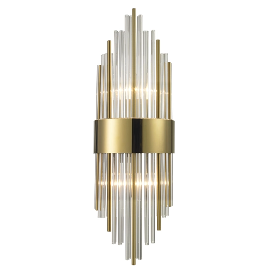 Lampa ścienna DRACO, 60 cm - kryształowo - złota, styl glamour - zdjęcie produktu