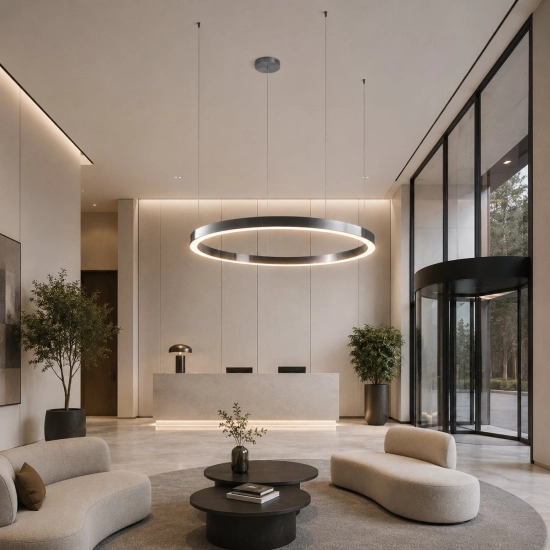 Lampa wisząca CIRCLE 120 cm - LED, ring tytan szczotkowany - zdjęcie produktu