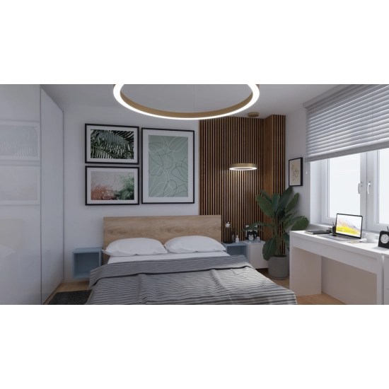 Lampa wisząca CIRCLE 120 cm - LED, ring mosiądz szczotkowany - zdjęcie produktu