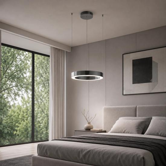 Lampa wisząca CIRCLE 40 cm - LED, ring tytan szczotkowany - zdjęcie produktu