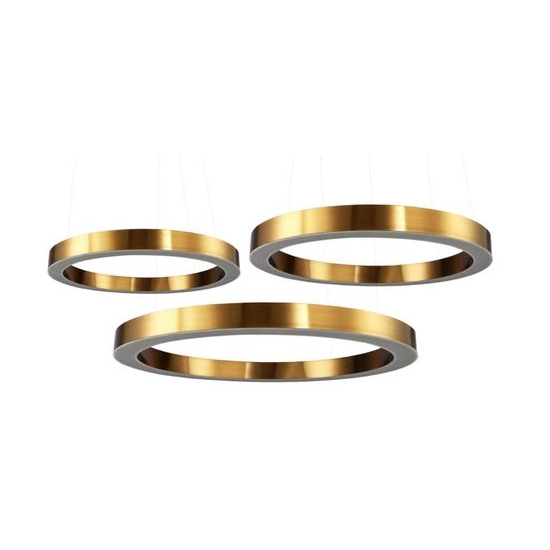 Lampa wisząca CIRCLE 3 60+60+80 cm - LED, ring mosiądz szczotkowany na 1 podsufitce - zdjęcie produktu