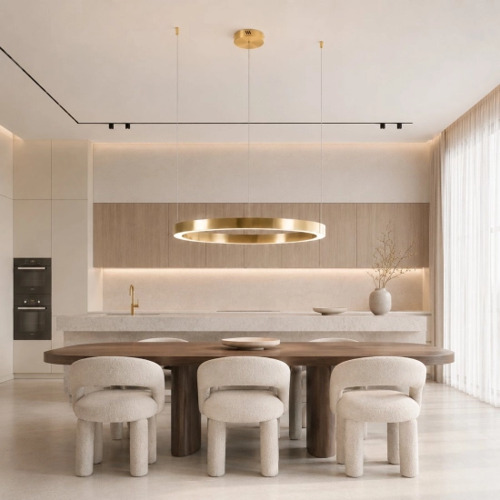 Lampa wisząca CIRCLE 80 cm - LED, ring mosiądz szczotkowany - zdjęcie produktu
