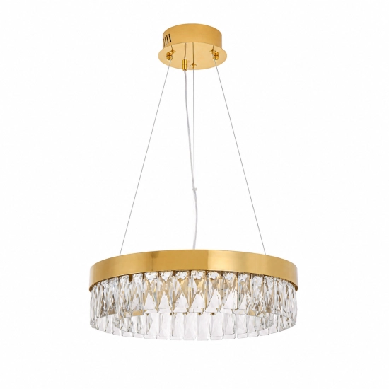 Lampa wisząca ALEXIS 40 cm - żyrandol złoty kryształowy - zdjęcie produktu