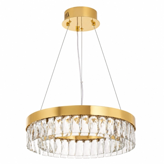 Lampa wisząca ALEXIS 40 cm - żyrandol złoty kryształowy - zdjęcie produktu