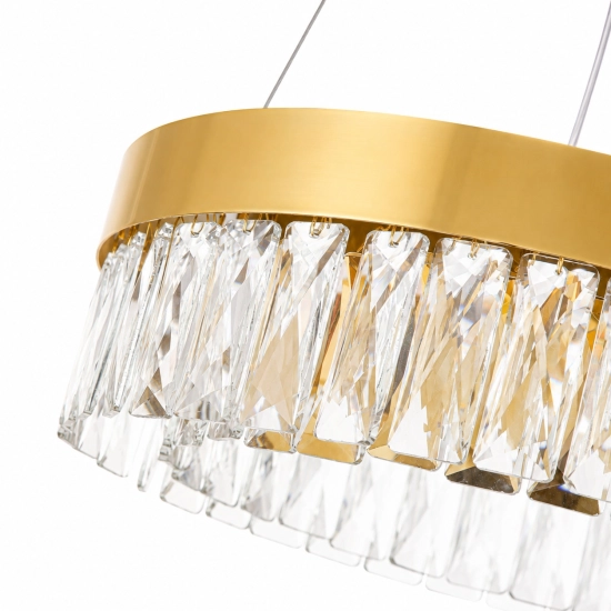 Lampa wisząca ALEXIS 40 cm - żyrandol złoty kryształowy - zdjęcie produktu