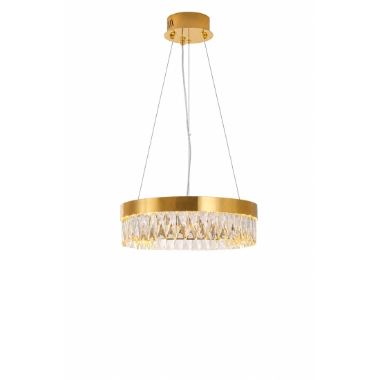 Lampa wisząca ALEXIS 40 cm - żyrandol złoty kryształowy - zdjęcie produktu