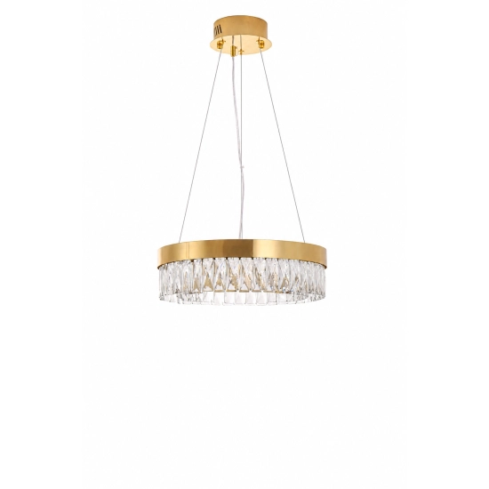 Lampa wisząca ALEXIS 40 cm - żyrandol złoty kryształowy - zdjęcie produktu