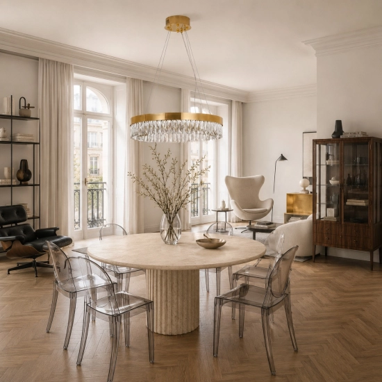 Lampa wisząca ALEXIS 60 cm - żyrandol złoty kryształowy - zdjęcie produktu