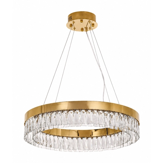 Lampa wisząca ALEXIS 60 cm - żyrandol złoty kryształowy - zdjęcie produktu
