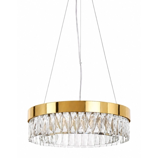 Lampa wisząca ALEXIS 60 cm - żyrandol złoty kryształowy - zdjęcie produktu