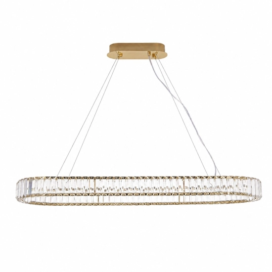 Lampa wisząca ADONIS 100 cm - żyrandol złoty z kryształami - zdjęcie produktu