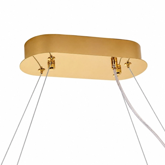 Lampa wisząca ADONIS 100 cm - żyrandol złoty z kryształami - zdjęcie produktu