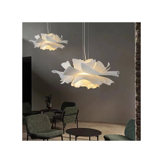 Lampa wisząca PEONY biała 50 cm - nowoczesna lampa sufitowa do salonu - zdjęcie produktu