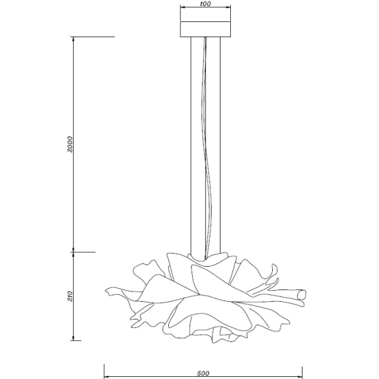 Lampa wisząca PEONY biała 50 cm - nowoczesna lampa sufitowa do salonu - zdjęcie produktu