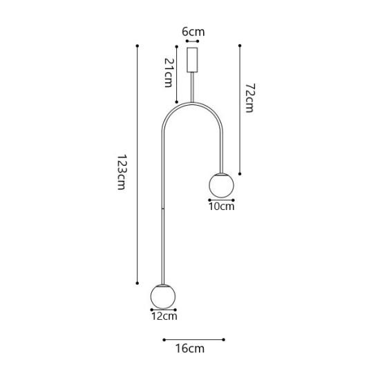 Lampa wisząca LOOP złota 123 cm - zdjęcie produktu
