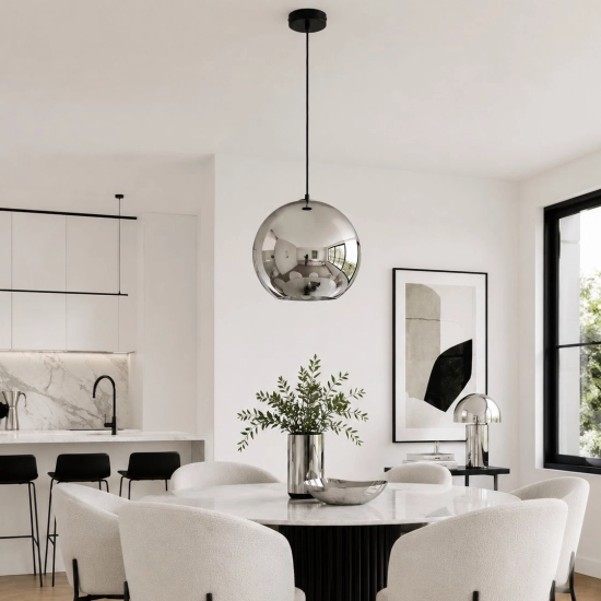 Lampa wisząca MIRROR GLOW - L chrom 40 cm - zdjęcie produktu