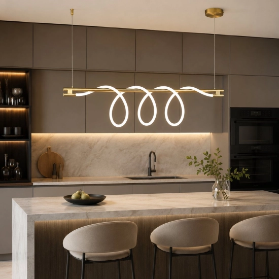 Lampa wisząca FANTASIA LONG LED złota 120 cm - zdjęcie produktu