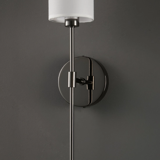 Lampa ścienna DARLING 53 cm- czarny kinkiet z abażurem - zdjęcie produktu