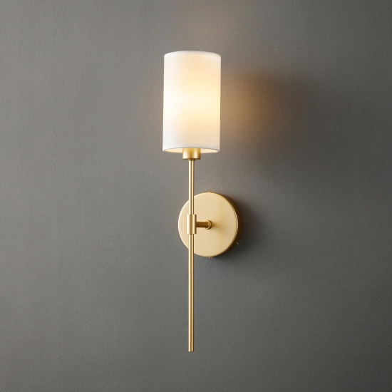 Lampa ścienna DARLING 53 cm- złoty kinkiet z abażurem - zdjęcie produktu