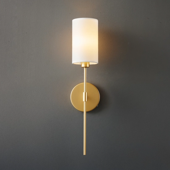 Lampa ścienna DARLING 53 cm- złoty kinkiet z abażurem - zdjęcie produktu