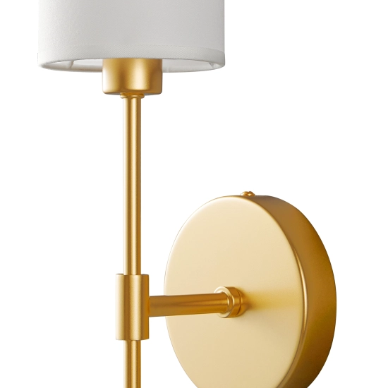 Lampa ścienna DARLING 53 cm- złoty kinkiet z abażurem - zdjęcie produktu