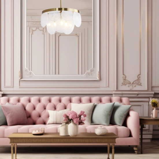 Lampa wisząca AURORA 60 cm mosiądz - zdjęcie produktu