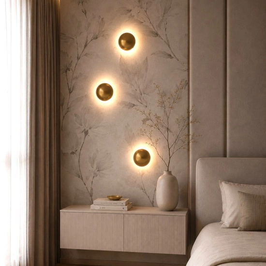 Lampa ścienna BUTTON 16 cm LED złoty - zdjęcie produktu