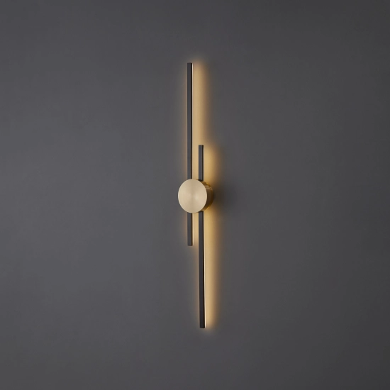 Lampa ścienna CENTRO 92 cm - LED, czarno mosiężny - zdjęcie produktu