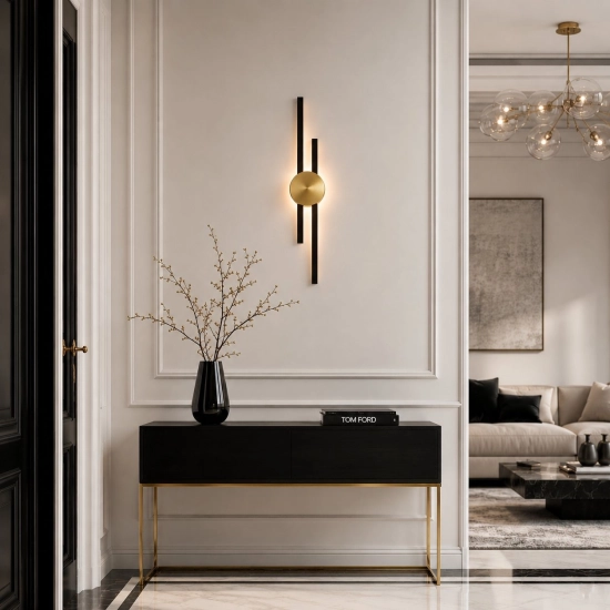 Lampa ścienna CENTRO 64 cm - LED, czarno mosiężny - zdjęcie produktu