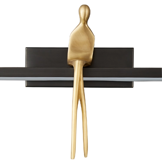 Lampa ścienna AMICI 31 cm LED czarno złota, mosiądz - zdjęcie produktu