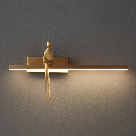 Lampa ścienna AMICI 31 cm LED złota, mosiądz - zdjęcie produktu