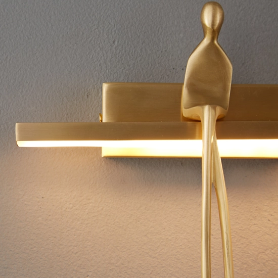 Lampa ścienna AMICI 31 cm LED złota, mosiądz - zdjęcie produktu