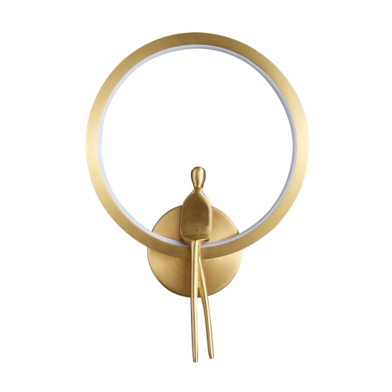 Lampa ścienna AMICI RING 27 cm LED złota mosiądz - zdjęcie produktu