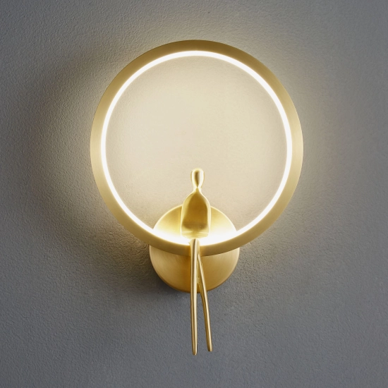 Lampa ścienna AMICI RING 27 cm LED złota mosiądz - zdjęcie produktu