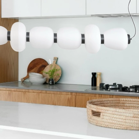 Lampa wisząca BRILLA-6, 125 cm, czarna - zdjęcie produktu