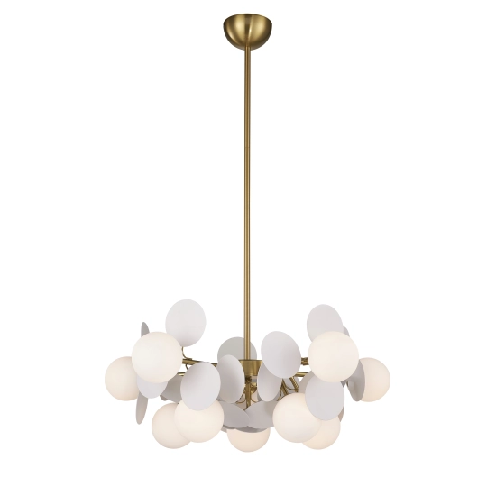 Lampa wisząca CHIC-5, biało złota 65 cm - zdjęcie produktu