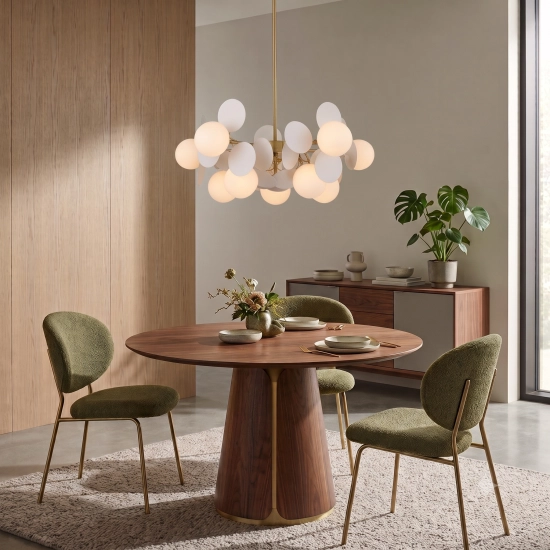 Lampa wisząca CHIC-5, biało złota 65 cm - zdjęcie produktu