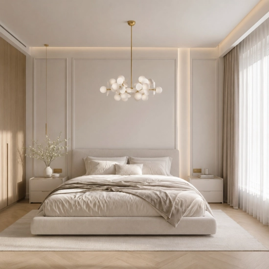Lampa wisząca CHIC-6, biało złota 90 cm - zdjęcie produktu