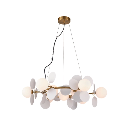 Lampa wisząca CHIC-9, biało złota 75 cm - zdjęcie produktu