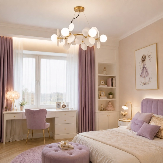 Lampa wisząca CHIC-9, biało złota 75 cm - zdjęcie produktu