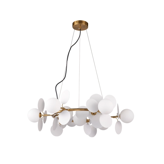 Lampa wisząca CHIC-9, biało złota 75 cm - zdjęcie produktu