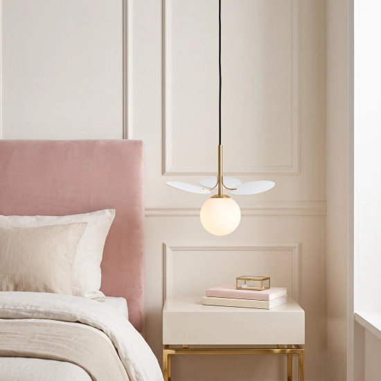 Lampa wisząca CHIC-1 biało złota, 20 cm - zdjęcie produktu