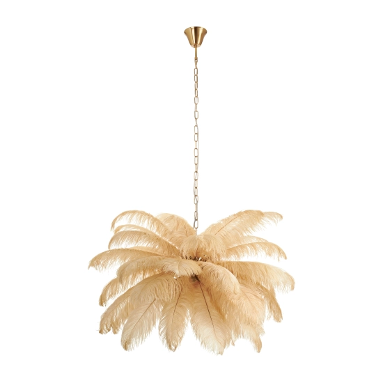 Lampa wisząca EMU 100 cm - pióra beżowe - zdjęcie produktu