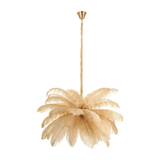 Lampa wisząca EMU 100 cm - pióra beżowe - zdjęcie produktu