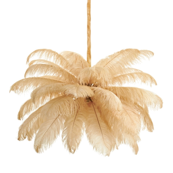 Lampa wisząca EMU 100 cm - pióra beżowe - zdjęcie produktu