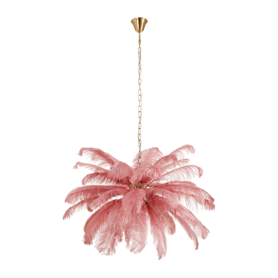Lampa wisząca EMU 100 cm - pióra różowe - zdjęcie produktu